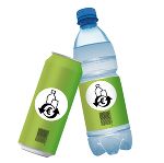 Flasche und Dose mit Pfandsymbol