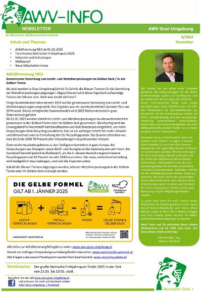 Erste Seite des Newsletters 3/2024